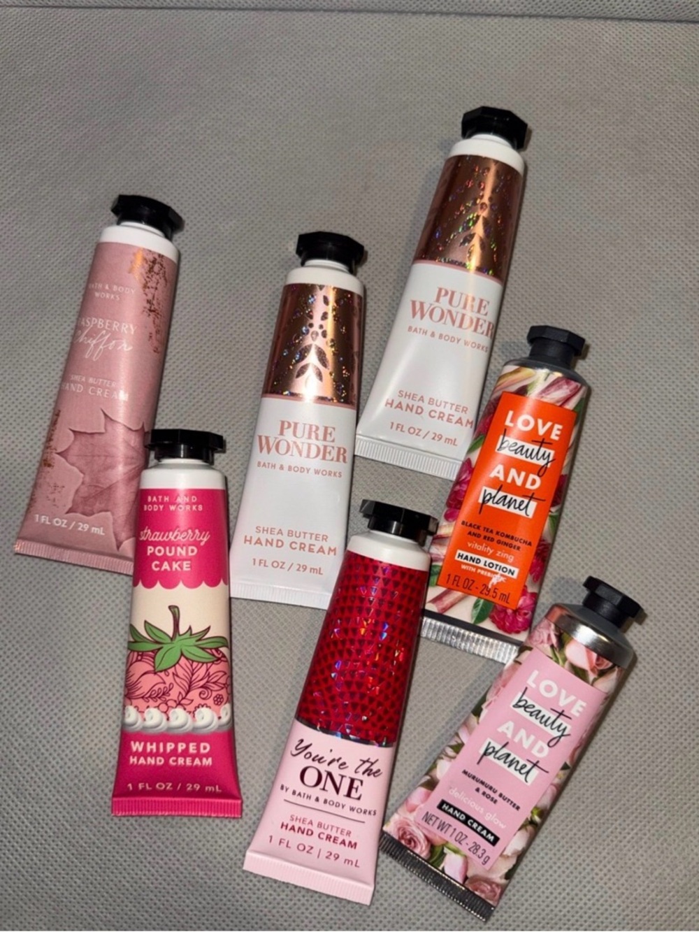 Bath & Body Works Pink and Rose Gold Travel Hand Cream Lot